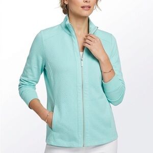 Northern Reflections Light Green Zip-Front Jacket Size Extra Large Cotton